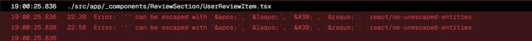 Error: ' can be escaped with ', ‘, ', ’. react/np-unescaped-entities