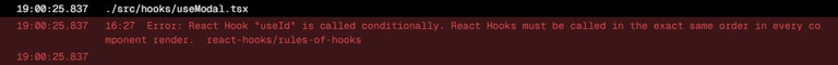 Error: React Hook "useId" id called conditionally. React Hooks must be called in the exact same order in every component render. react-hooks/rules-of-hooks